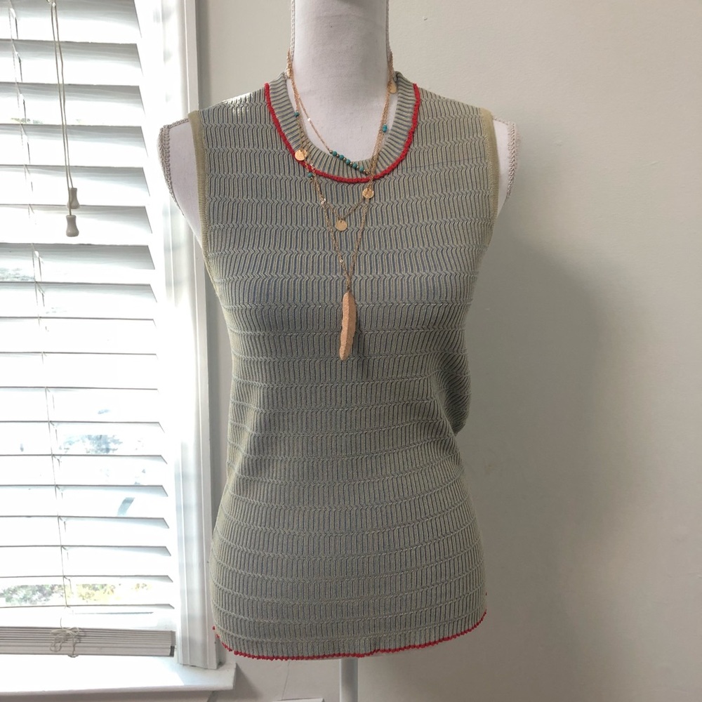 Trademark | NWT Rack Rib Shell Pale Blue Tank M - Picture 6 of 8